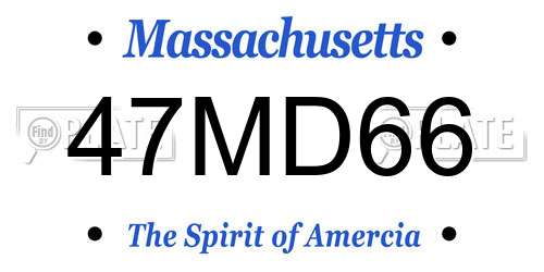 47MD66 Massachusetts License Plate