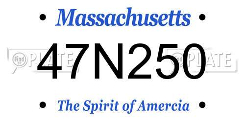 47N250 Massachusetts License Plate