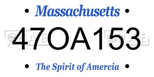 47OA153 Massachusetts License Plate