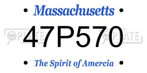 47P570 Massachusetts License Plate
