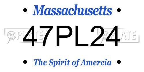 47PL24 Massachusetts License Plate