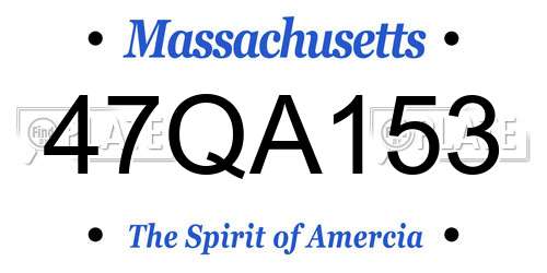 47QA153 Massachusetts License Plate