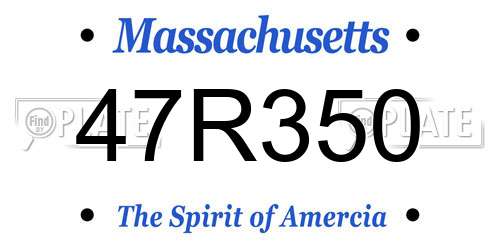 47R350 Massachusetts License Plate