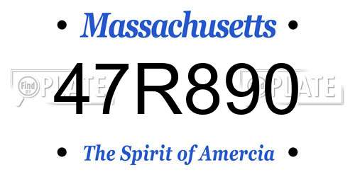 47R890 Massachusetts License Plate