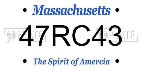 47RC43 Massachusetts License Plate