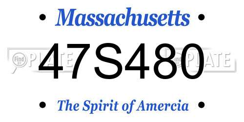 47S480 Massachusetts License Plate