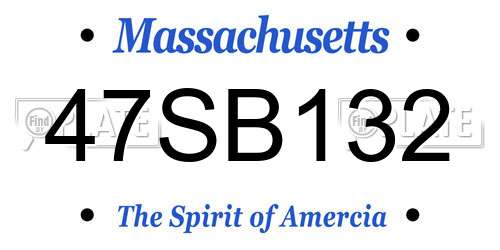 47SB132 Massachusetts License Plate