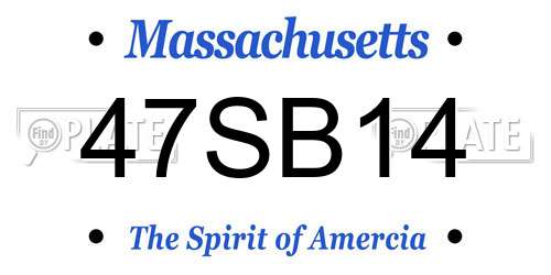 47SB14 Massachusetts License Plate