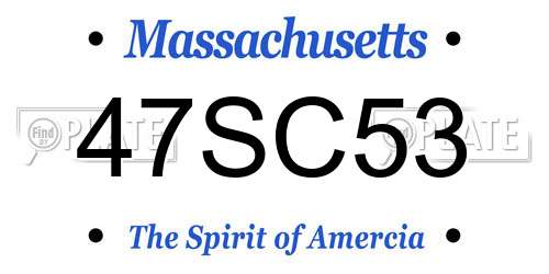 47SC53 Massachusetts License Plate