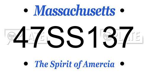 47SS137 Massachusetts License Plate