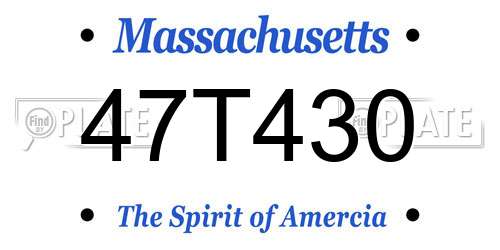 47T430 Massachusetts License Plate
