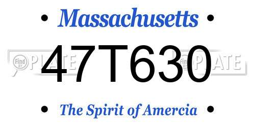 47T630 Massachusetts License Plate