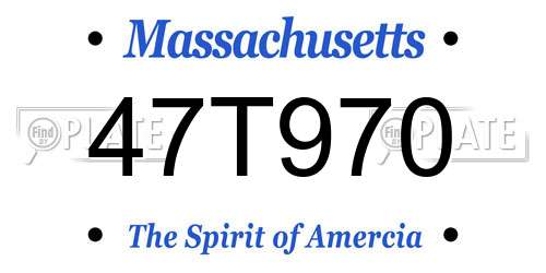 47T970 Massachusetts License Plate