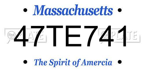 47TE741 Massachusetts License Plate