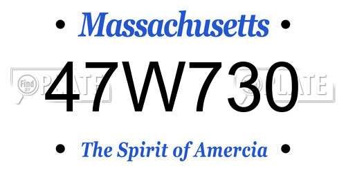 47W730 Massachusetts License Plate