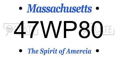 47WP80 Massachusetts License Plate