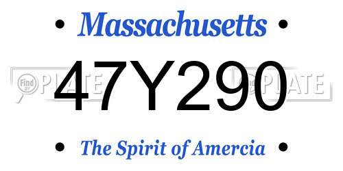 47Y290 Massachusetts License Plate