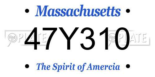 47Y310 Massachusetts License Plate