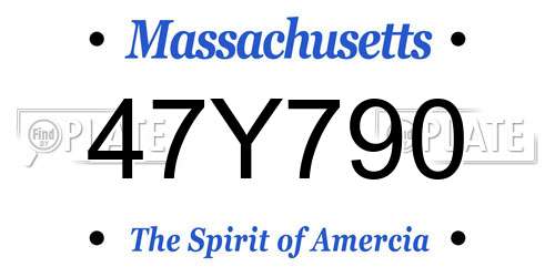 47Y790 Massachusetts License Plate