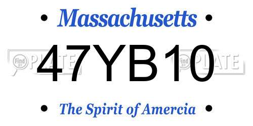 47YB10 Massachusetts License Plate