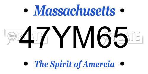 47YM65 Massachusetts License Plate