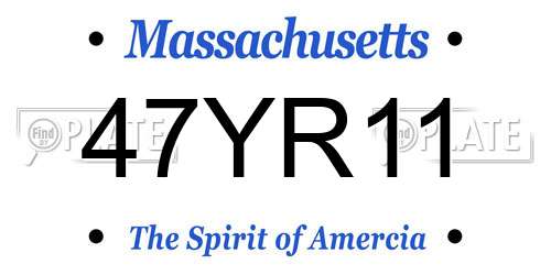 47YR11 Massachusetts License Plate