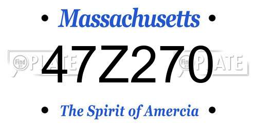 47Z270 Massachusetts License Plate