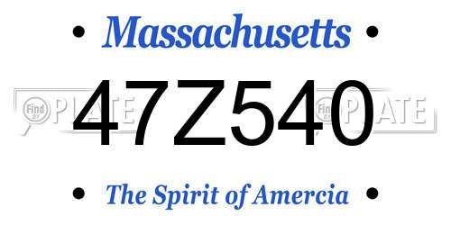 47Z540 Massachusetts License Plate