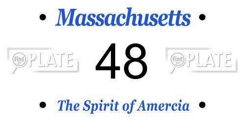 48 Massachusetts License Plate