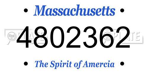 4802362 Massachusetts License Plate