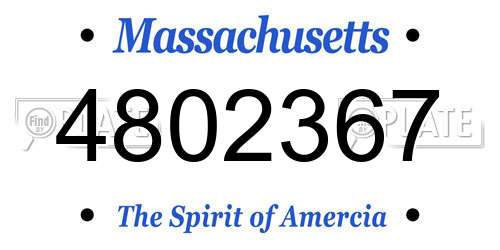 4802367 Massachusetts License Plate