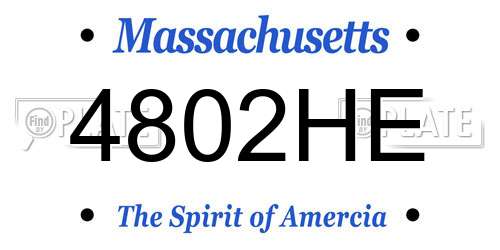 4802HE Massachusetts License Plate