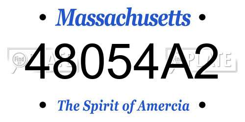 48054A2 Massachusetts License Plate