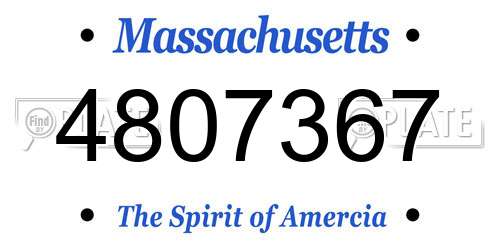 4807367 Massachusetts License Plate