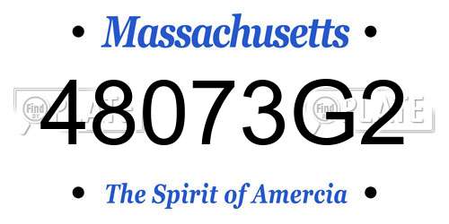 48073G2 Massachusetts License Plate
