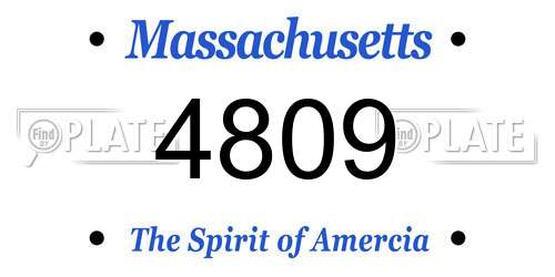 4809 Massachusetts License Plate