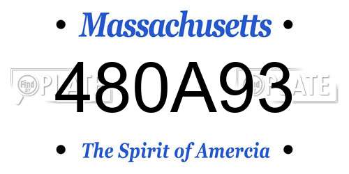 480A93 Massachusetts License Plate