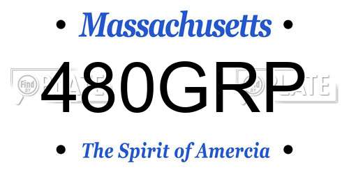 480GRP Massachusetts License Plate