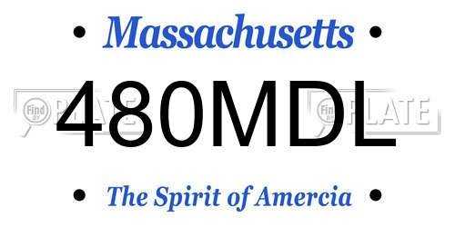 480MDL Massachusetts License Plate
