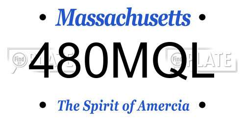 480MQL Massachusetts License Plate