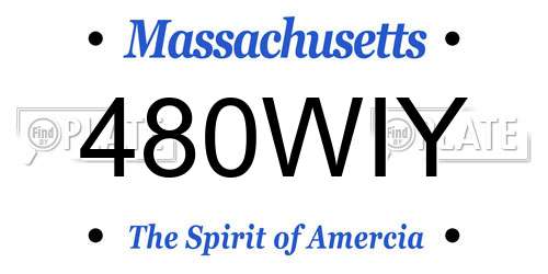 480WIY Massachusetts License Plate