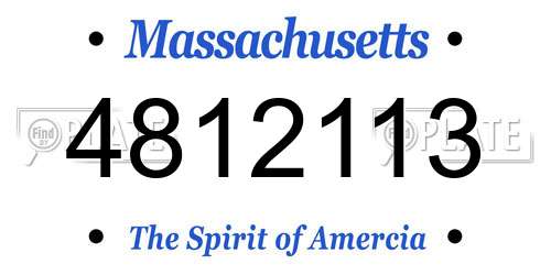 4812113 Massachusetts License Plate