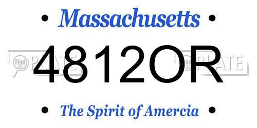 4812OR Massachusetts License Plate