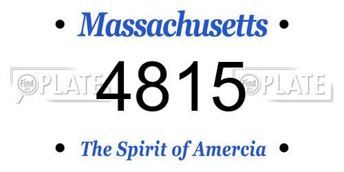 4815 Massachusetts License Plate