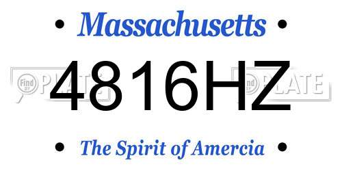4816HZ Massachusetts License Plate
