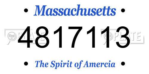 4817113 Massachusetts License Plate