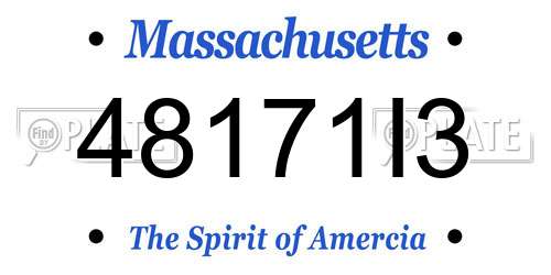 48171I3 Massachusetts License Plate