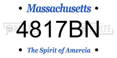 4817BN Massachusetts License Plate