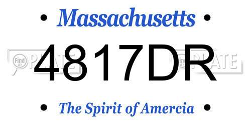4817DR Massachusetts License Plate
