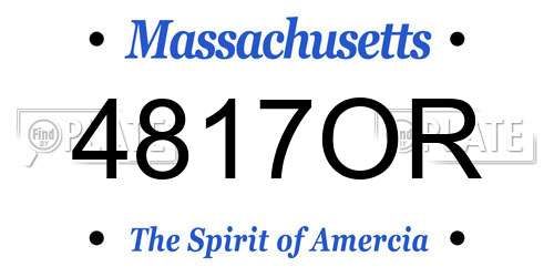 4817OR Massachusetts License Plate